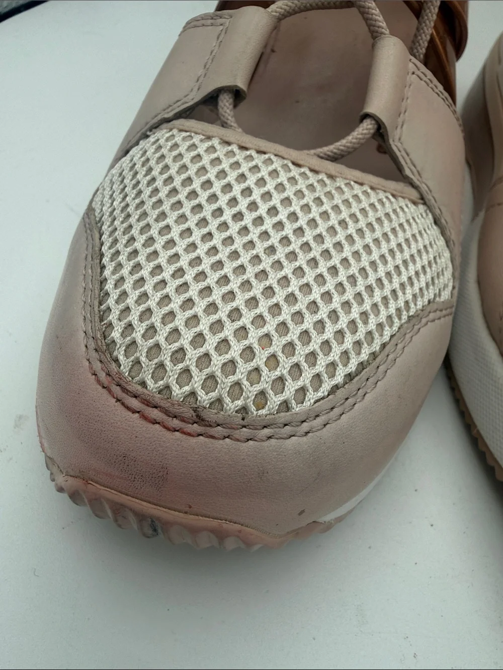 Michael Kors MK Beckett wedge trainer sneakers pink ballet, beige gold sz 8M